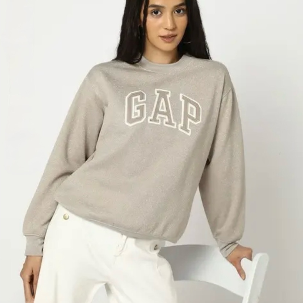 GAP Beige Logo Crewneck Sweatshirt